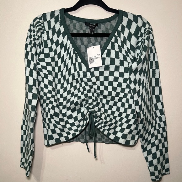 Forever 21 Tops - Forever 21 Green Checkered Blouse